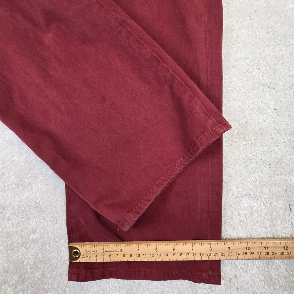 AG Adriano Goldschmied The Graduate Tailored Leg Pants Burgundy Red 40x30 Mens